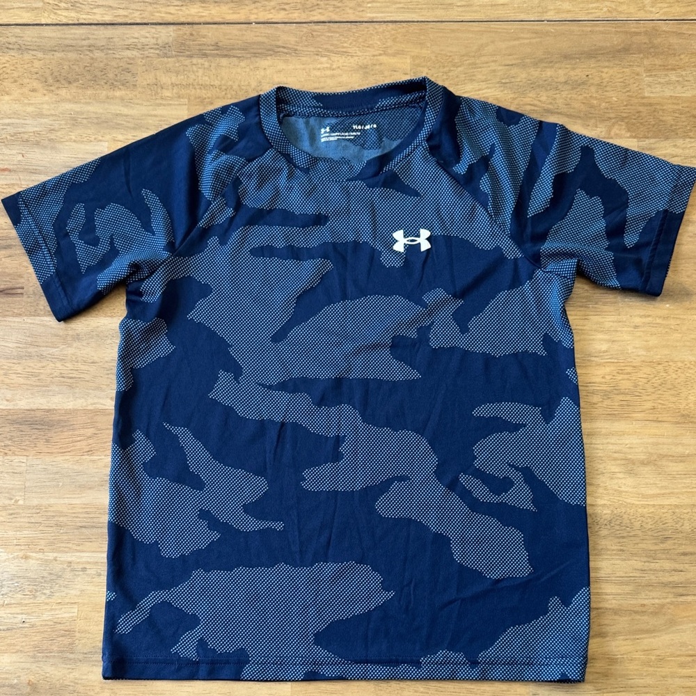 Under Armour Kids Blue Camo Short Sleeve Tee